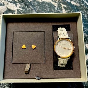 Fossil watch earring set.